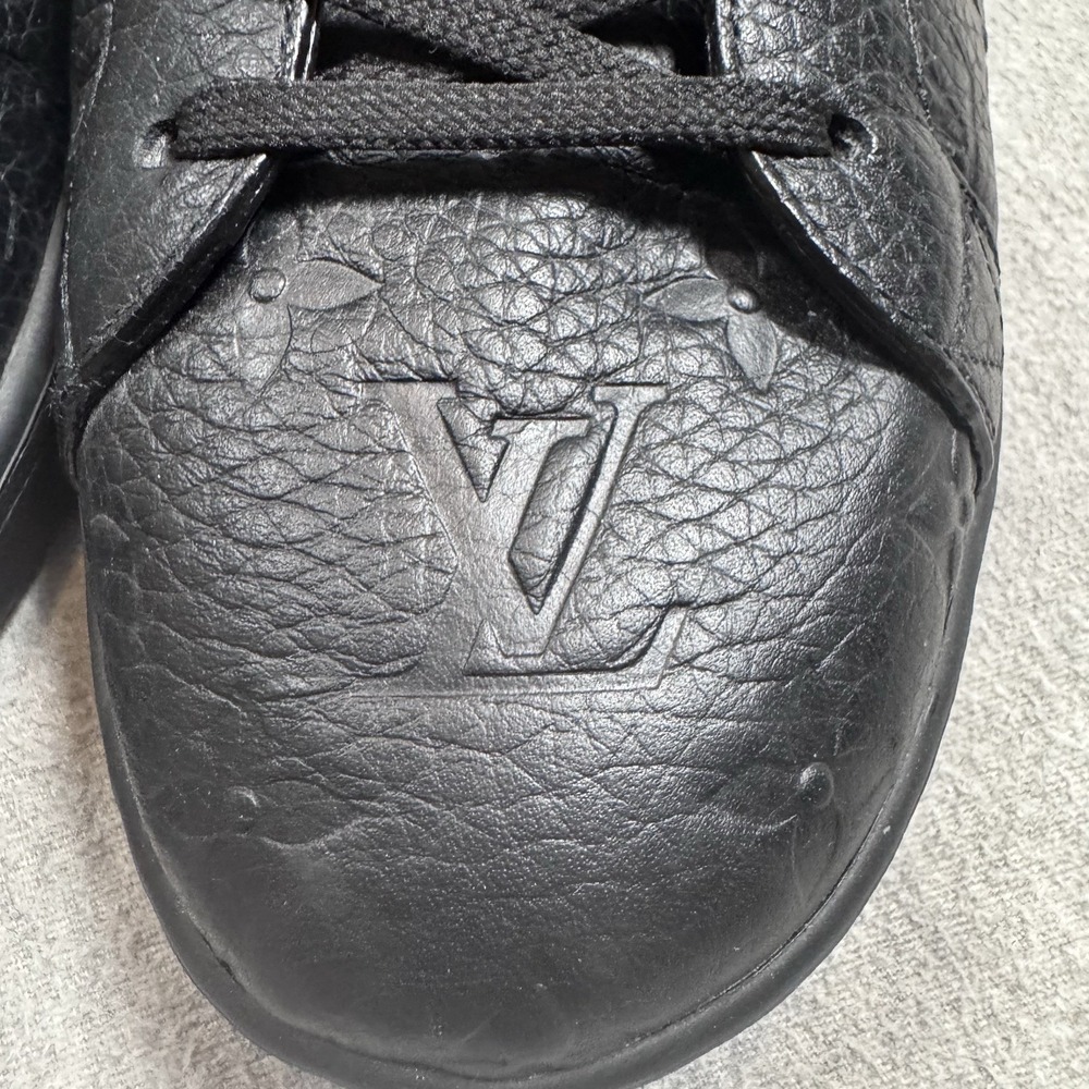 LOUIS VUITTON Luxembourg Monogram Shoes Black Mens Size US 9.5 Sneakers - Picture 10 of 16